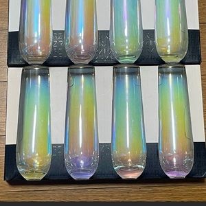 NWT Rachel Zoe Iridescent Champagne Flutes (4)